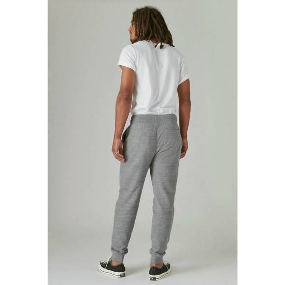 NEW LUCKY BRAND sueded terry joggers in heather grey - Picture 4 of 7